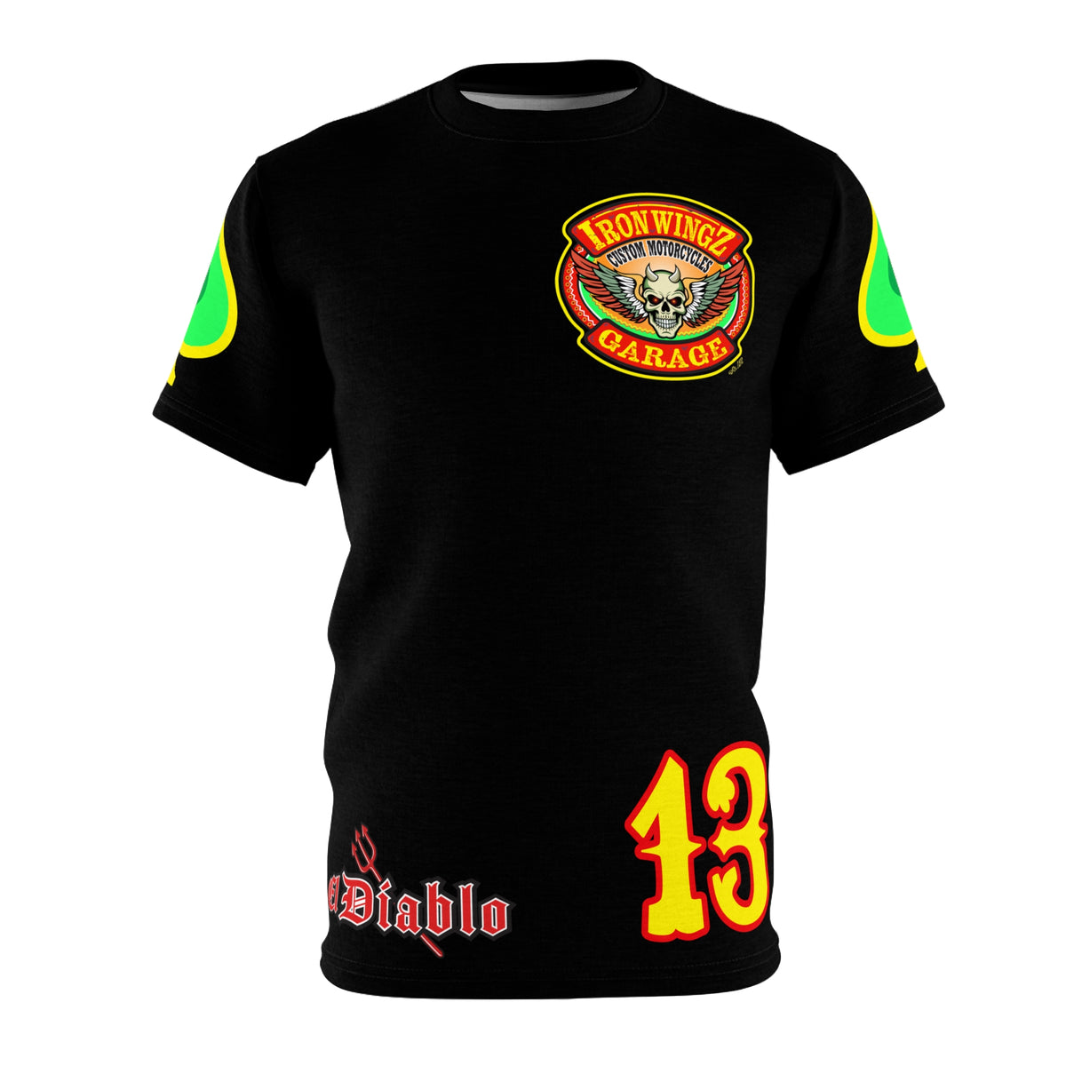 Iron Wingz Custom Motorcycle Unisex Super Tee - Bold Graphic Tee for Bikers