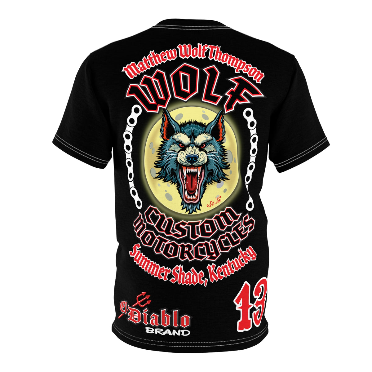 MWT Wolf Custom Motorcycles Super Tee — Viciously Cool High Performance Motorcycle Riding Shirt