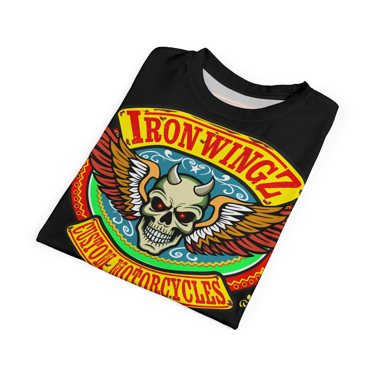 Iron WingZ Customs HIviz Graphic Super Tee, Edgy Streetwear, Customized Apparel, Gift for Bikers