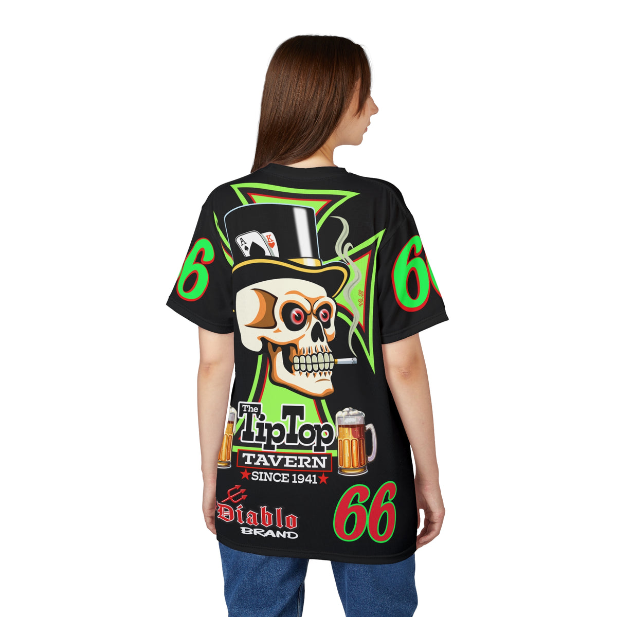 Tip Top Tavern Dive Bar Super Tee - Special Edition Lumina Green XL Graphics - America's Best Dive Bar - Bikes Beers Babes & Bros. - Biker Bar Tee