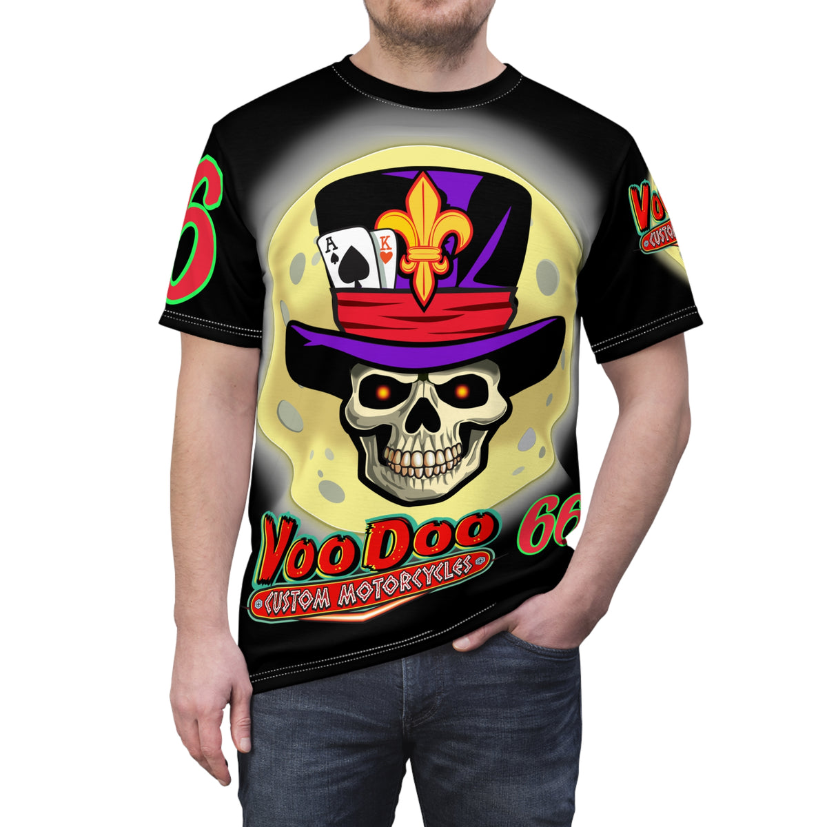 Voodoo Skull Unisex Tee - Custom Motorcycles Graphic T-Shirt