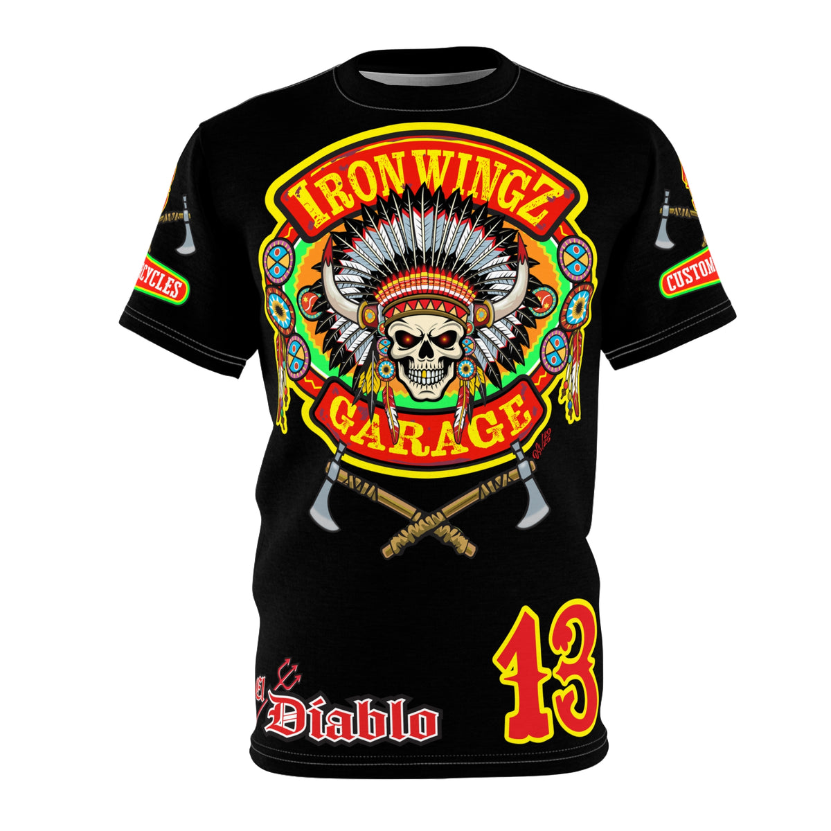 Iron Wingz Garage HiViZ Motorcycle Rider Super Tee