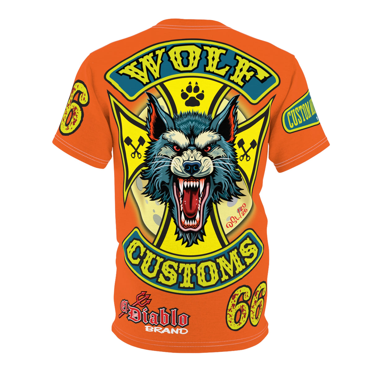 MWT Wolf Customs '66 Graphic HiViZ Super Tee — Retro Motorcycle Club Shirt, The Best Biker Riding Tee EVER !!!