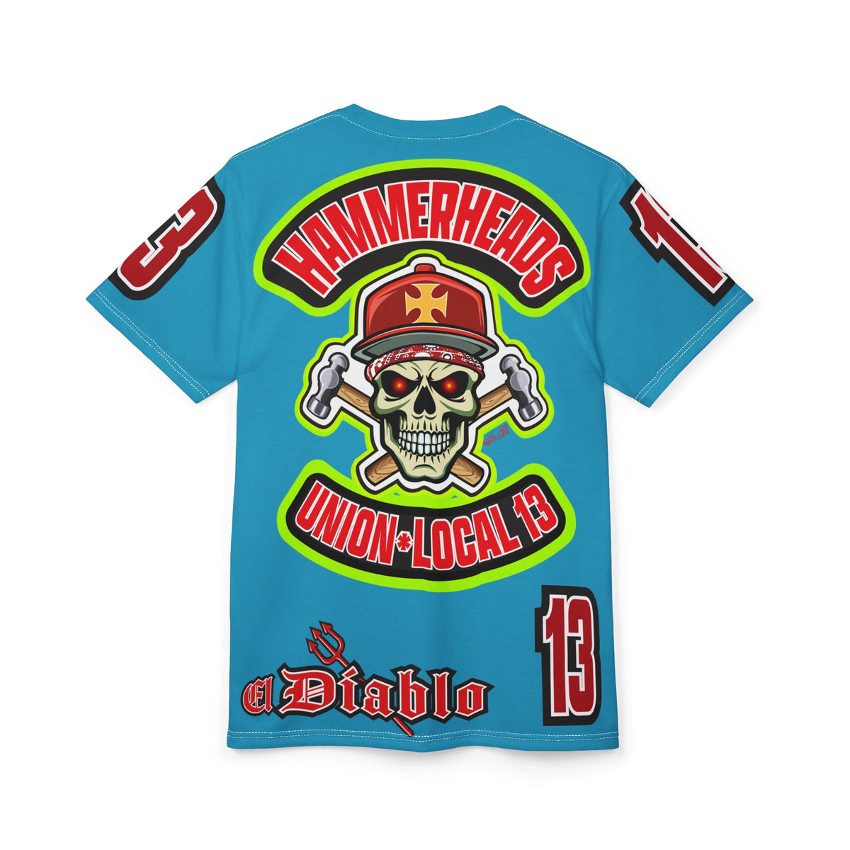 Hammerheads Union Local 13 HiViz Super Tee - Rough Tough Bad Attitude Motorcycle Riding Tee