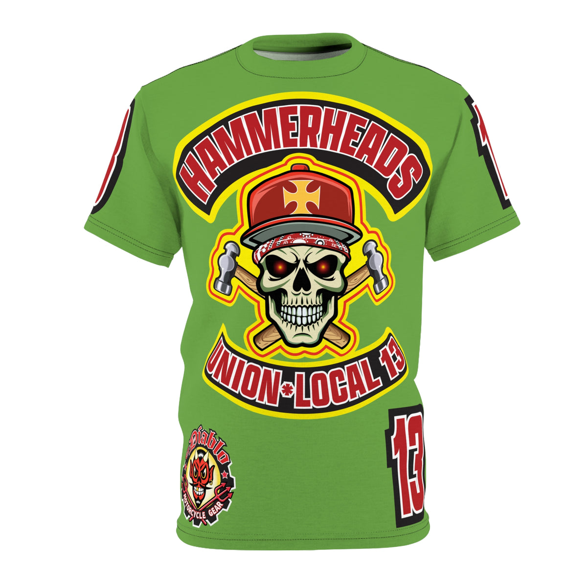 Hammerheads Union Local 13 HiViz Super Tee - Rough Tough Bad Attitude Motorcycle Riding Tee
