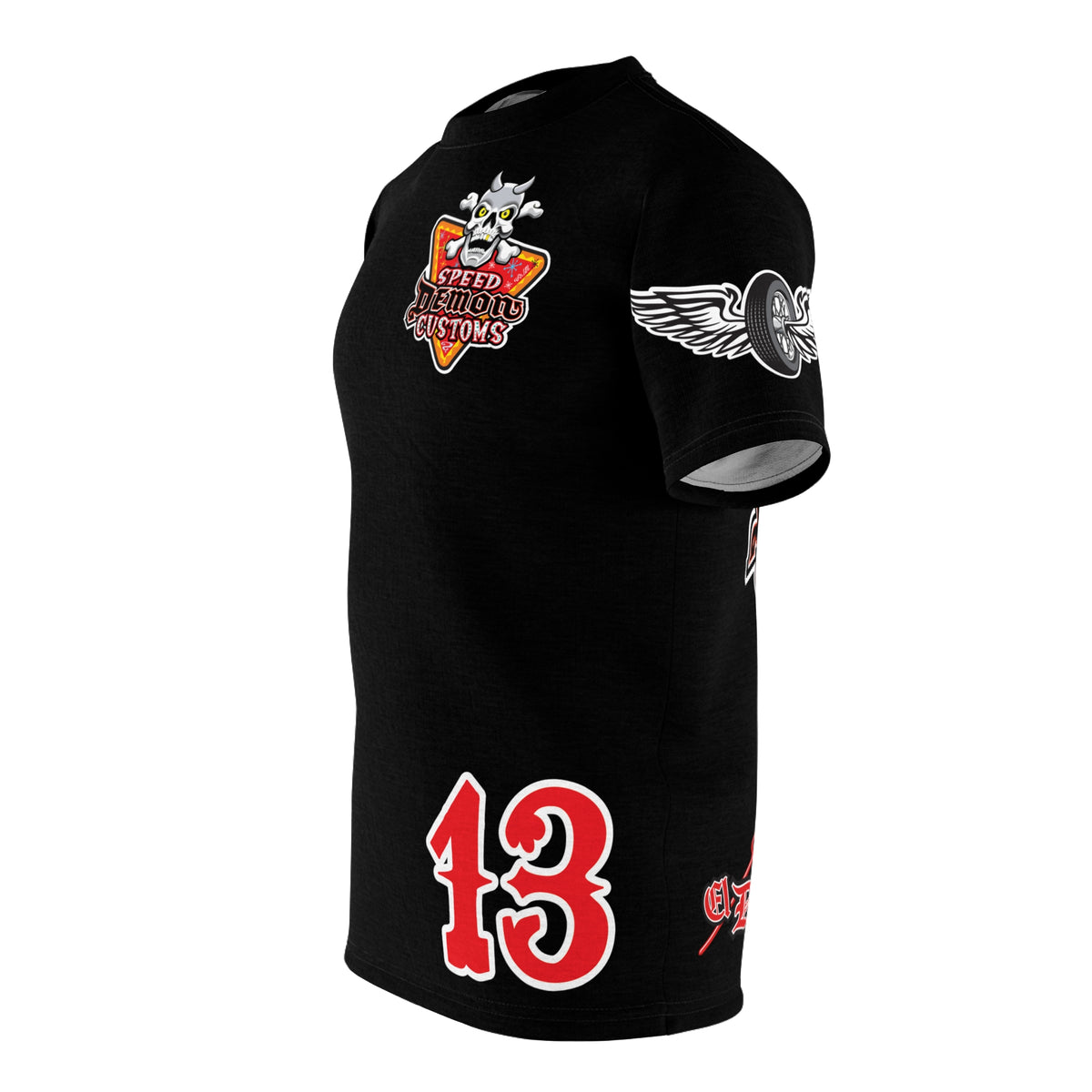 SRT Speed Demon Customs Spectacular  Super Riding Tee - Devilishly Demented Bold Biker Design