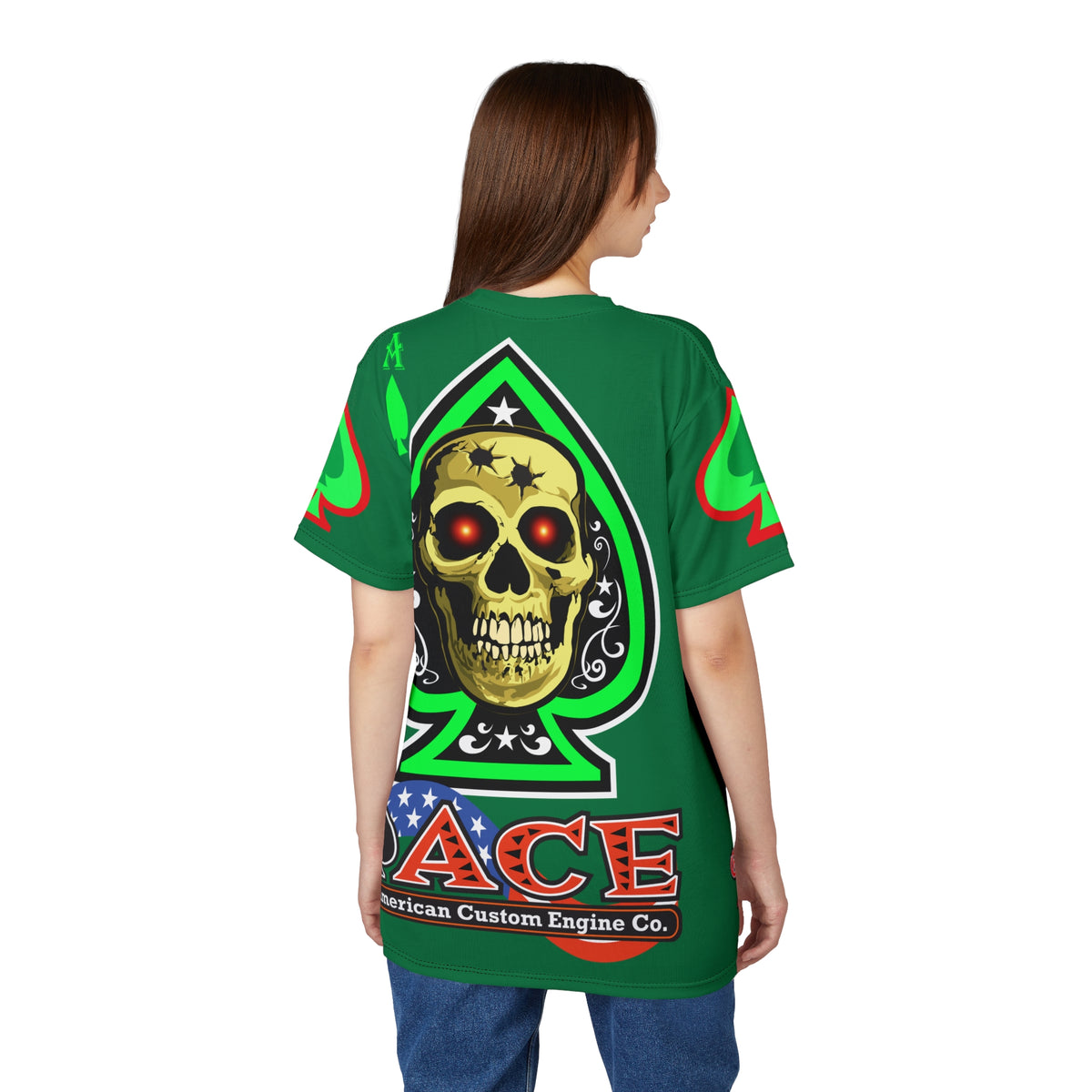American Custom Engines ACE - Special Lumina Green  Ace of Spades Death Card High visibility Graphics