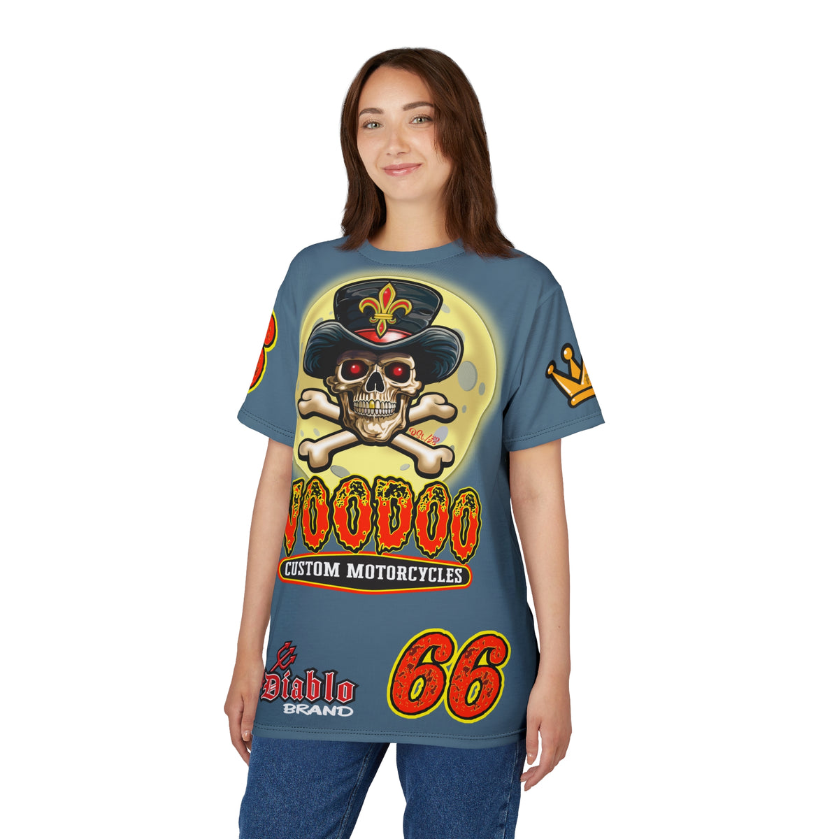 VooDoo Custom Motorcycles  Route 66 Unisex Super Tee - High Performance Riding Gear