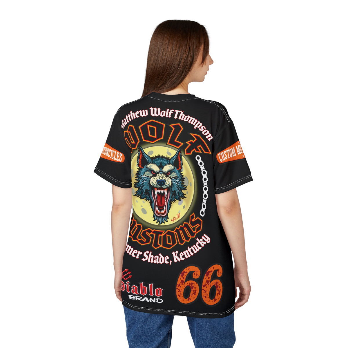 SRT MWT Wolf Custom Motorcycles Super Riding Tee — Viciously Cool High Performance Motorcycle Riding Shirt