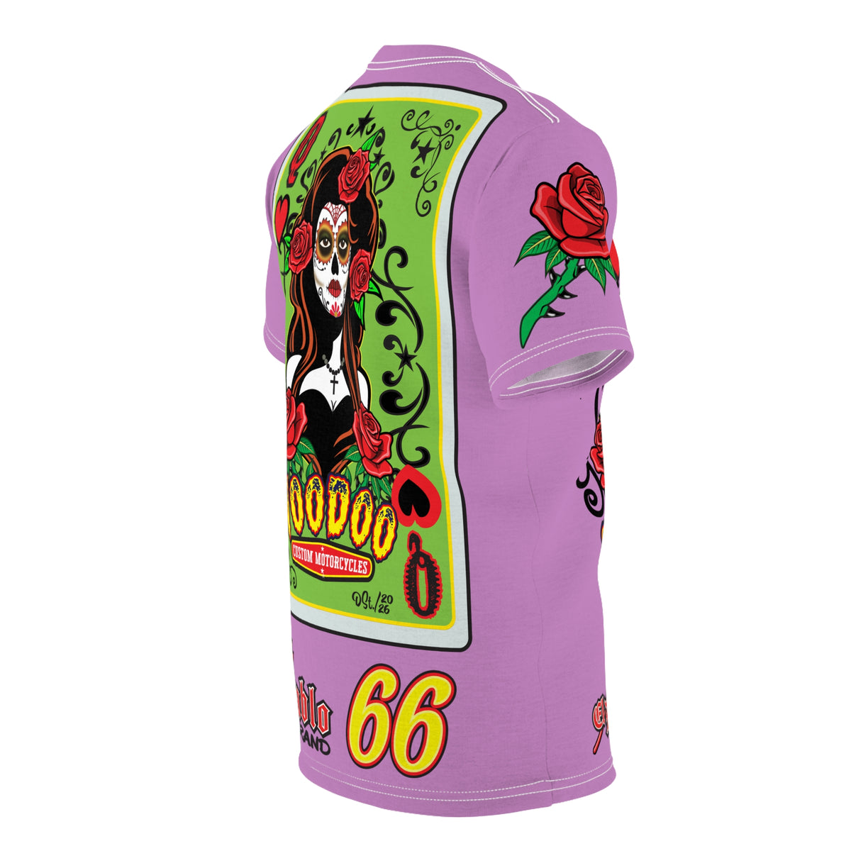 Copy of Voodoo Custom Motorcycles Tee — Queen of Hearts  Graphic Riding Super Tee