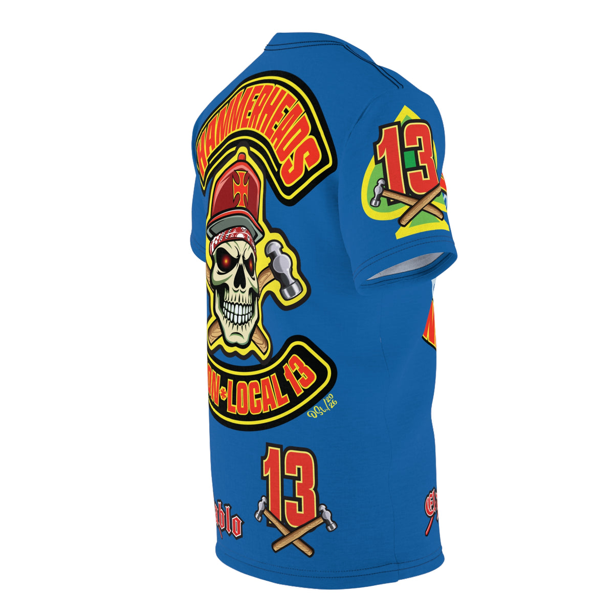 Hammerheads Union Local 13  -  Custom Motorcycle Riding Super Tee - Super Comfort and Fit