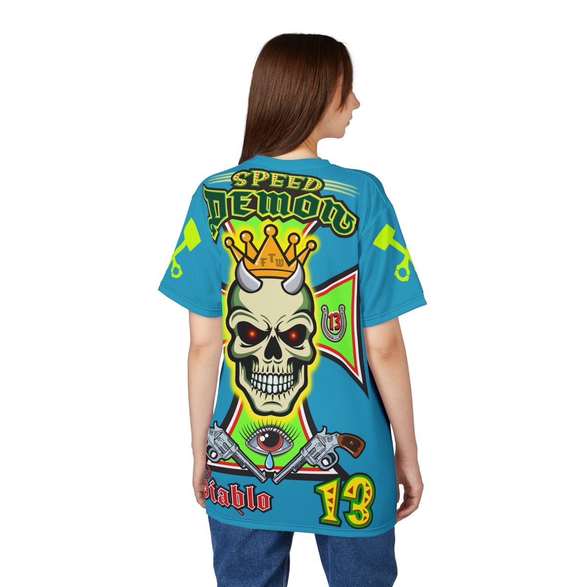 Speed Demon Hellfire HiViz Super Tee - THE Perfect Motorcycle Riding Tee - High Comfort & Perfect Fit Super Tee