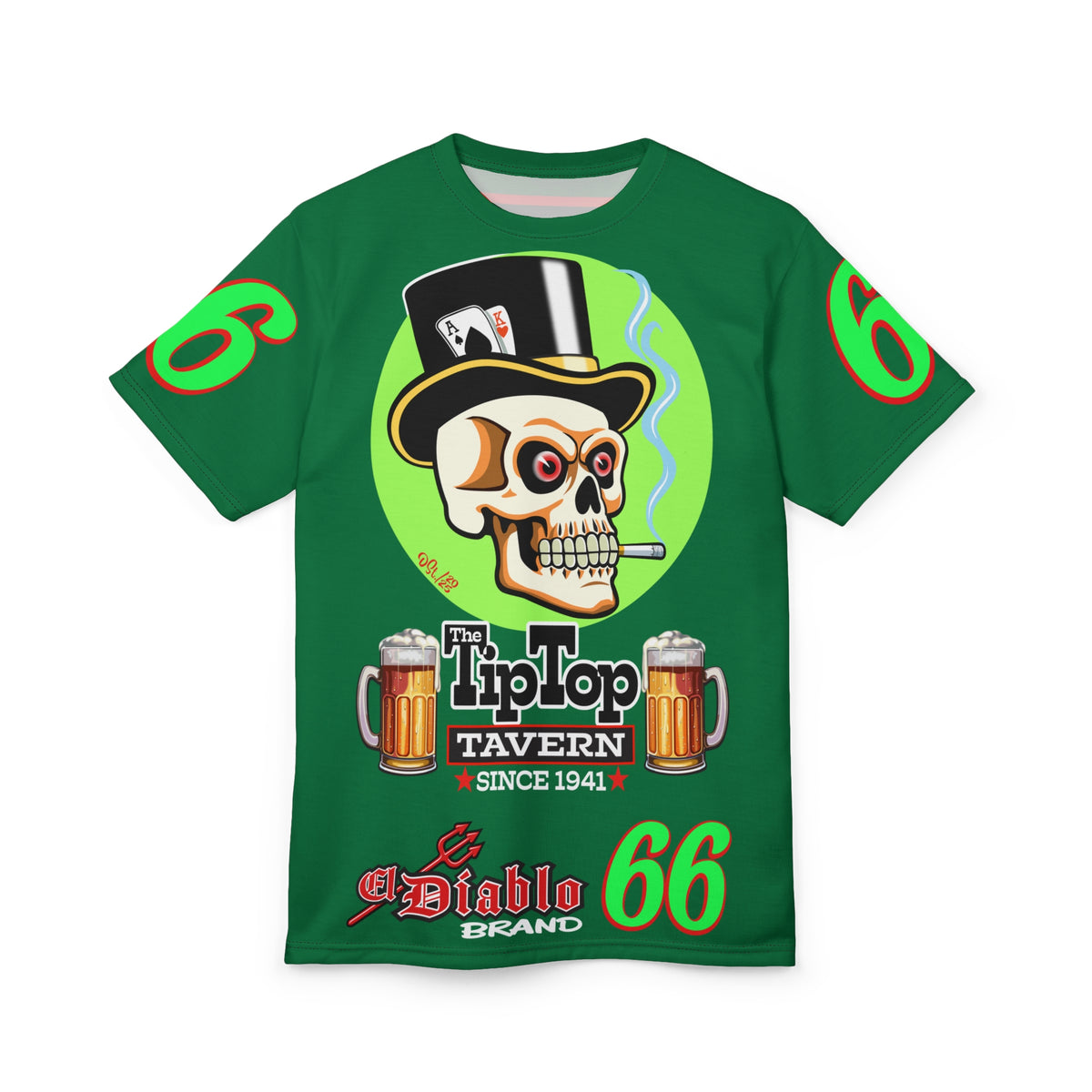 Tip Top Tavern Dive Bar Super Tee - Special Edition Mean Green + XL Graphics - America's Best Dive Bar - Bikes Beers Babes & Bros. - Biker Bar Tee