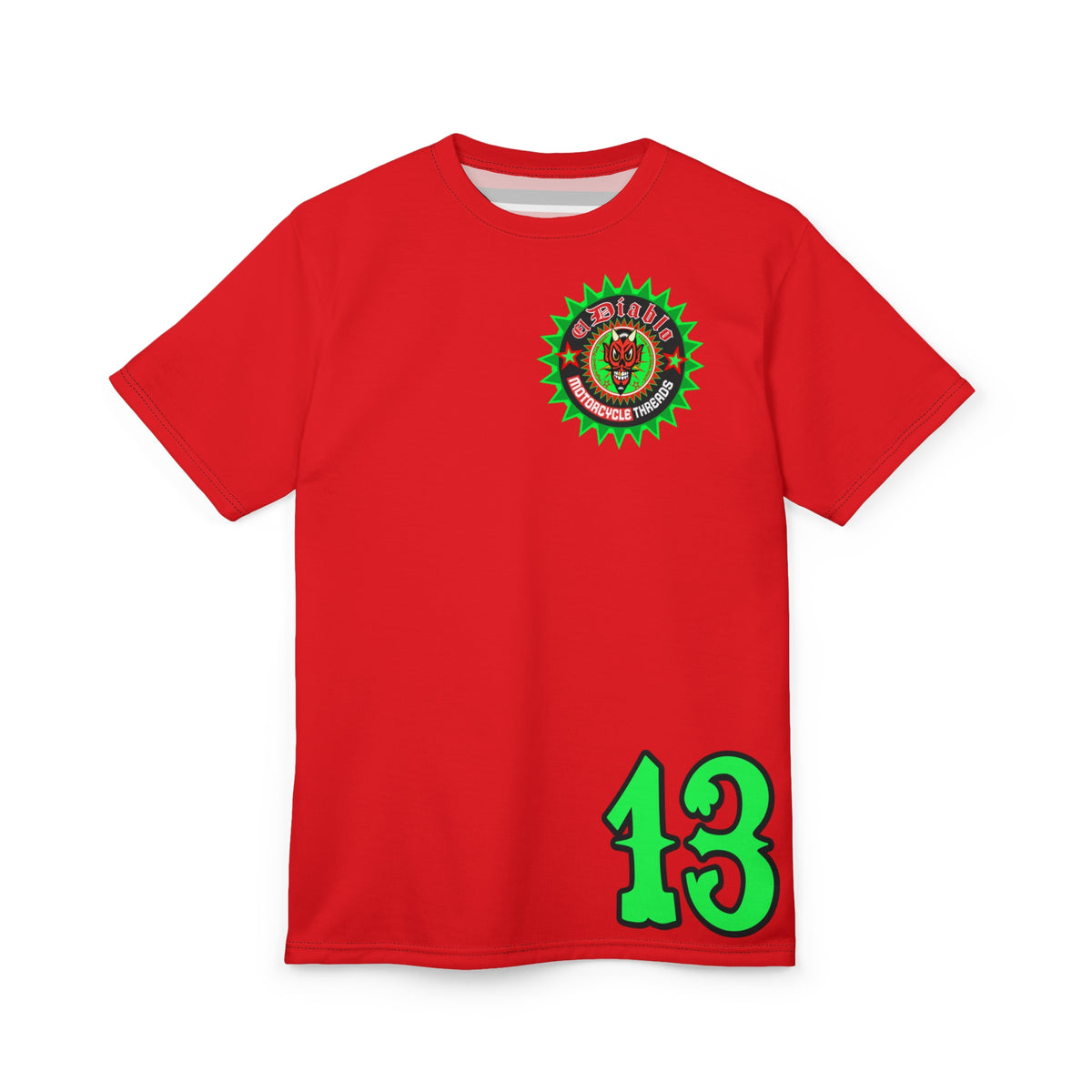 El Diablo Brand HiViz Super Tee - Brilliant Red, White and Floro Green for maximum visibility