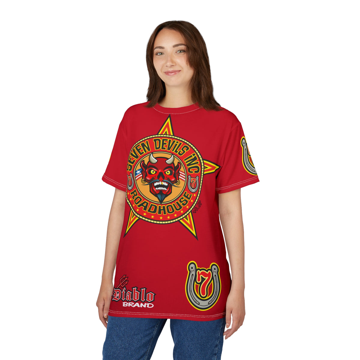 Seven Devils Inc. Roadhouse Deluxe HiViz Graphic Tee - Motorcycle Custom Riding Super Tee