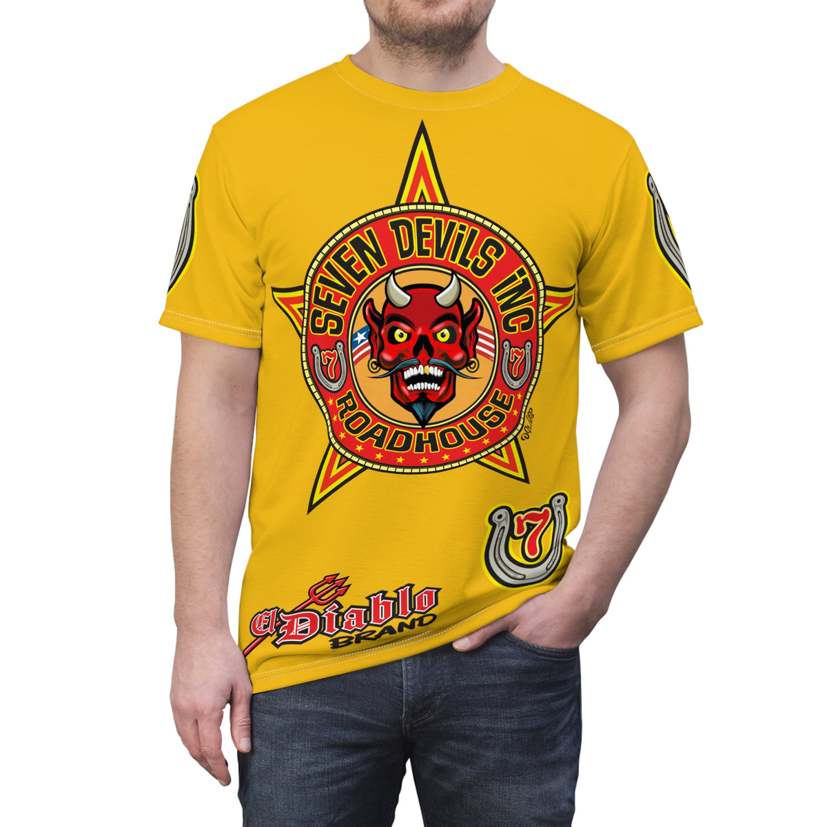 Seven Devils Inc. Roadhouse HiViz Graphic Tee - Motorcycle Custom Riding Super Tee
