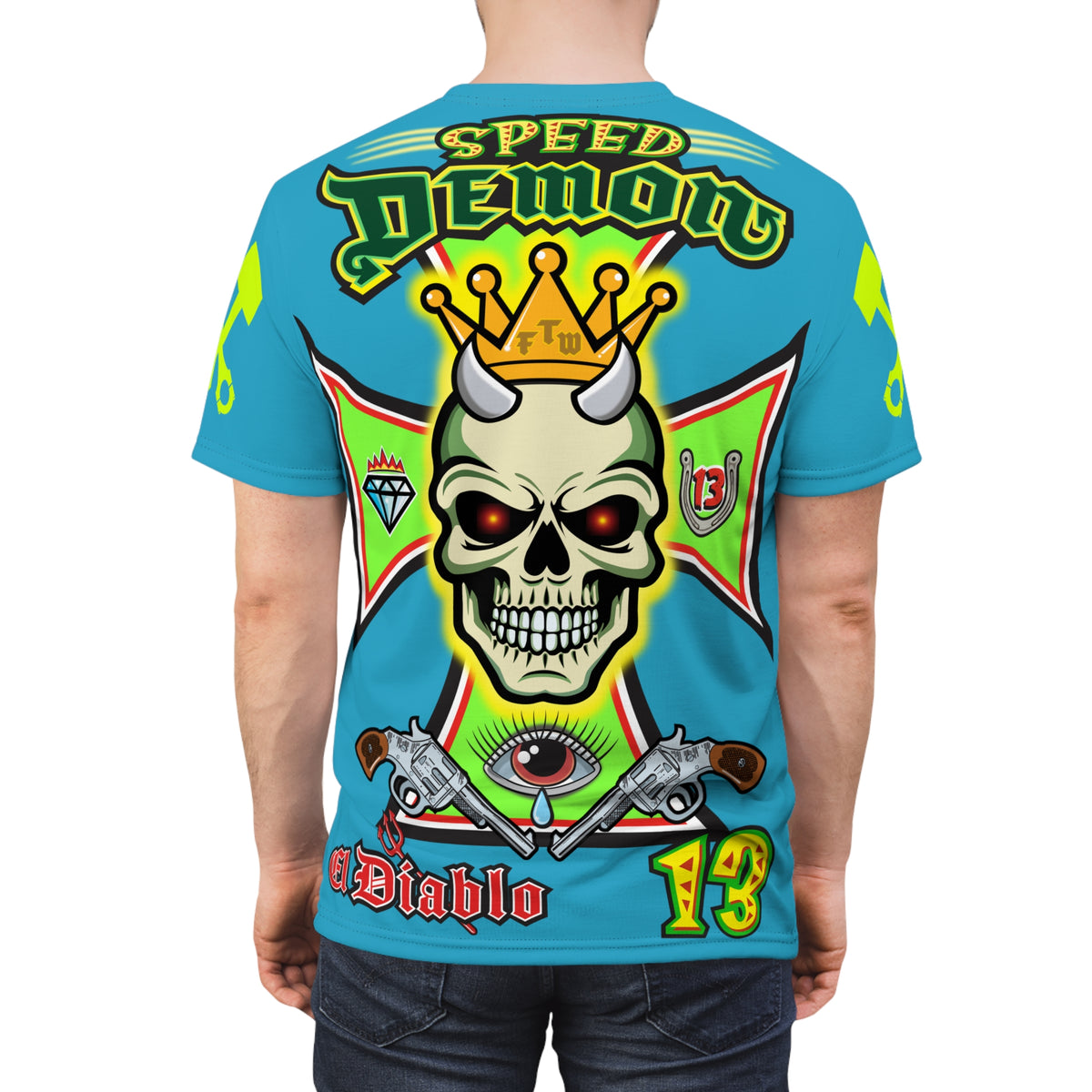 Speed Demon Hellfire HiViz Super Tee - THE Perfect Motorcycle Riding Tee - High Comfort & Perfect Fit Super Tee