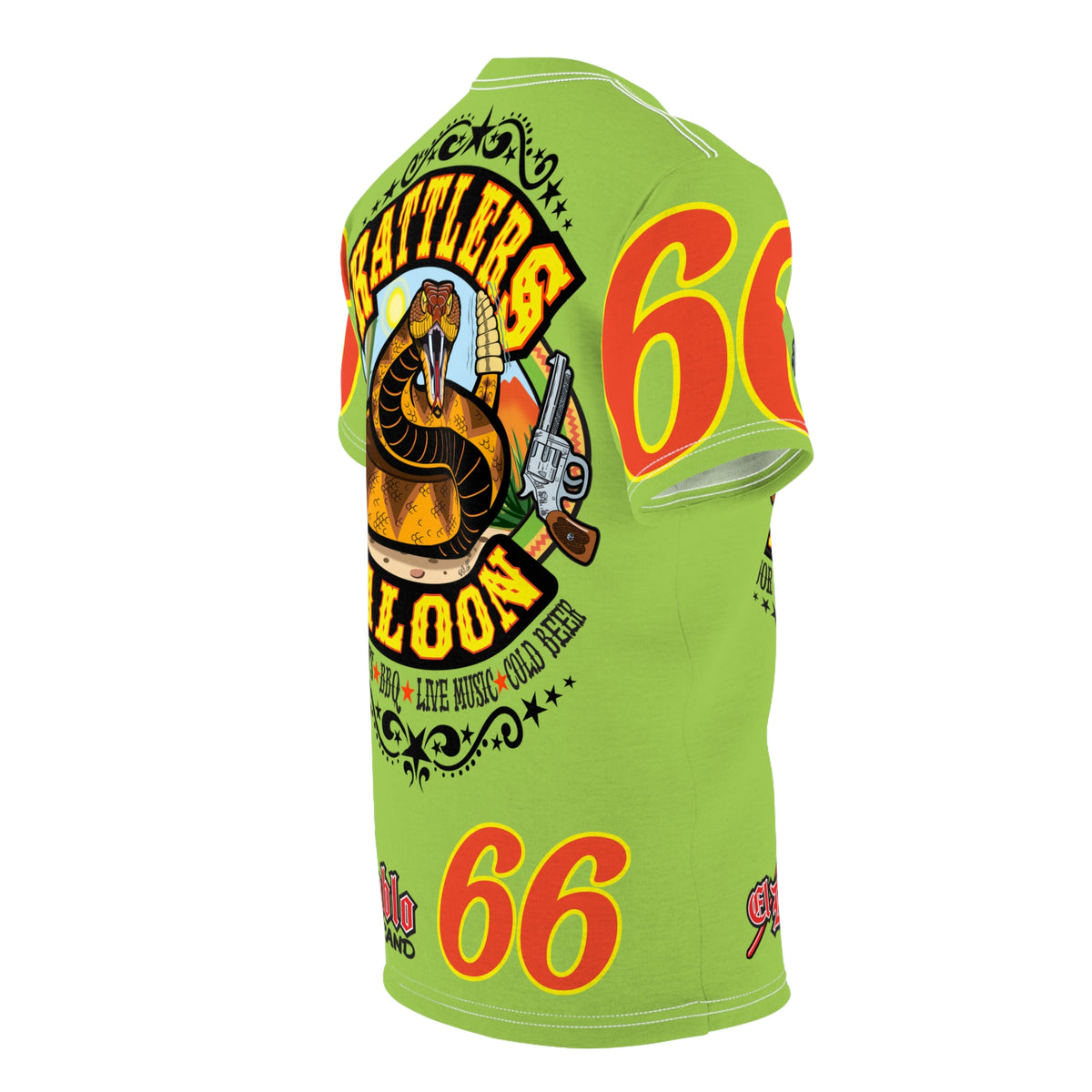 VERY Special HIVIZ Rattlers Saloon ROUTE 66 SUPER TEE — Vintage Biker 66 Graphic Shirt