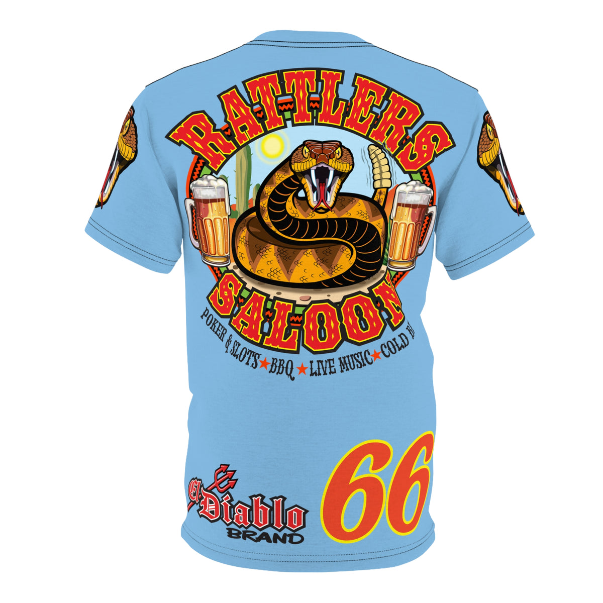 Rattlers Saloon  BADAZZ SUPER TEE — Vintage Biker 66 Graphic Shirt