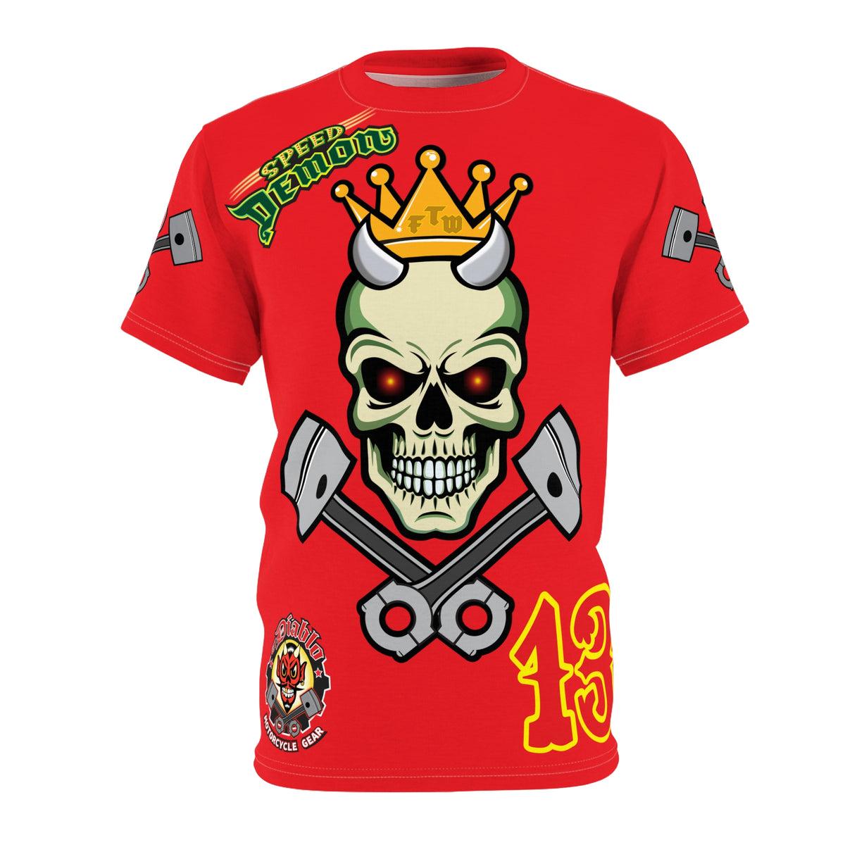 Speed Demon Customs HiViz High Performance Motorcycle Riding Super Tee, Unique High Visibility XL Graphics