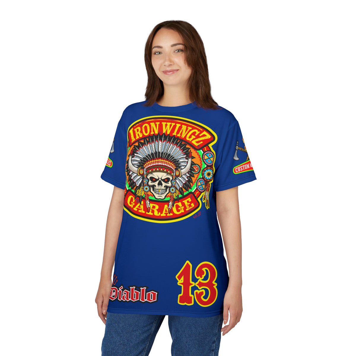 Iron Wingz Garage HiViZ Motorcycle Rider Super Tee