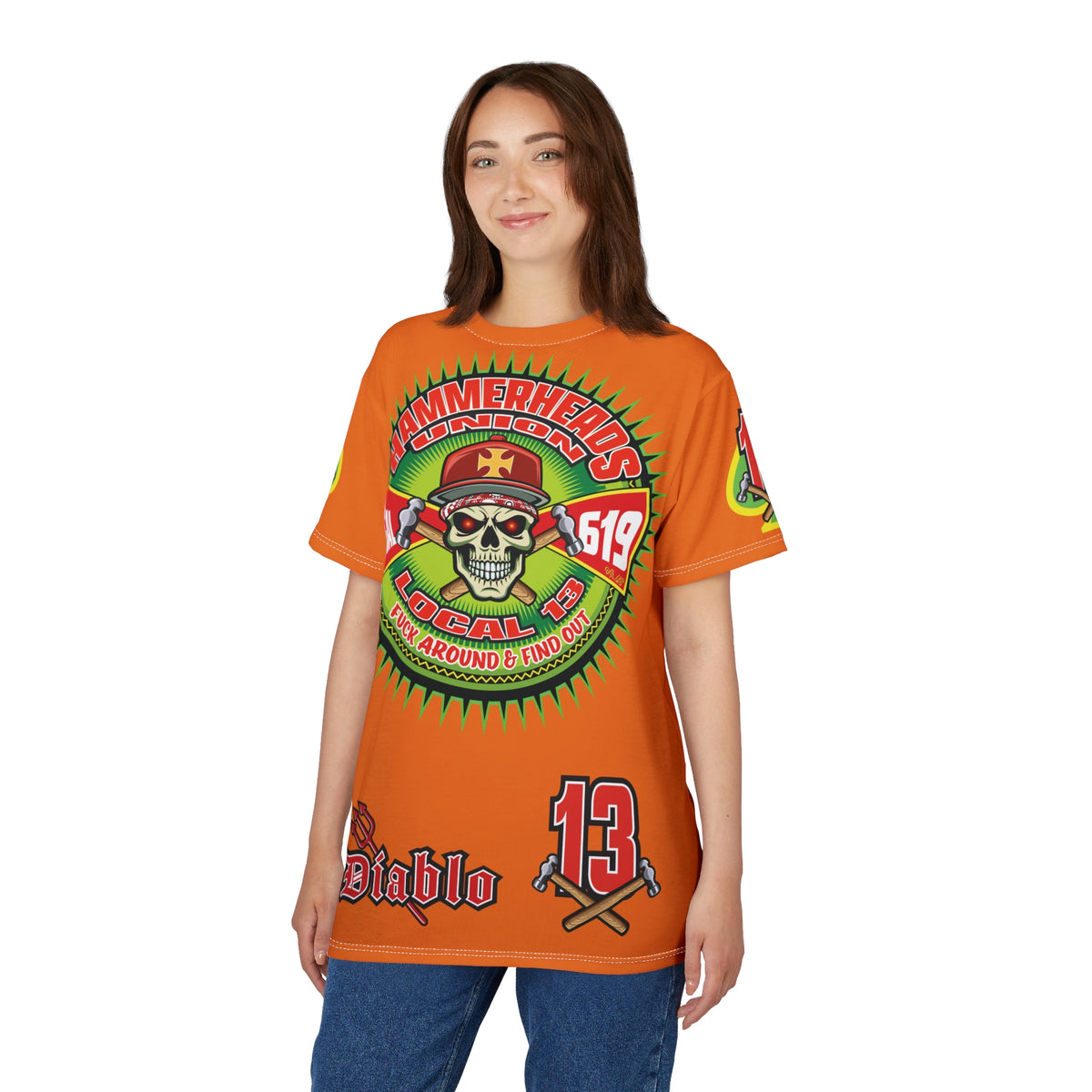 Hammerheads Union Local 13 -  Custom FAFO Motorcycle Riding Tee Shirt _ Super Comfort and Fit
