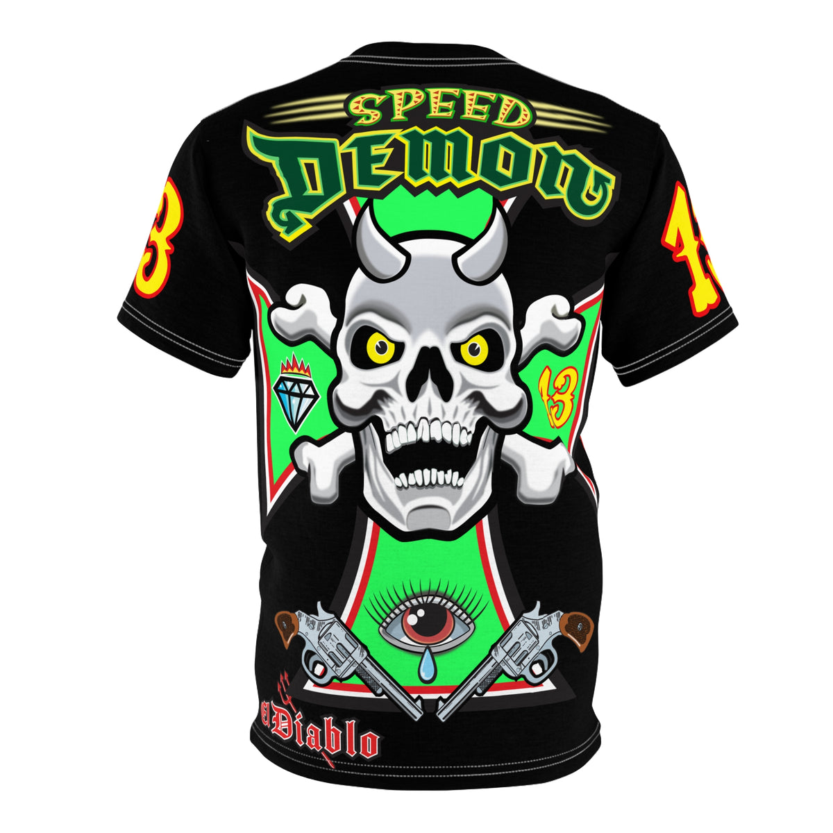 Speed Demon Big Web HiViz Custom Motorcycle Riding Super Tee
