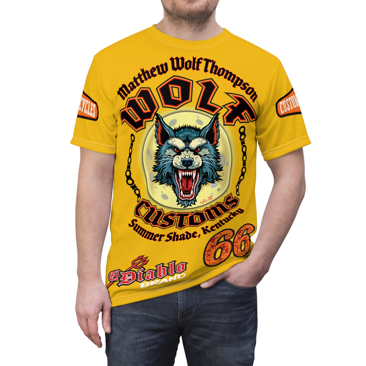 MWT Wolf Custom Motorcycles Super Tee — Viciously Cool High Performance Motorcycle Riding Shirt