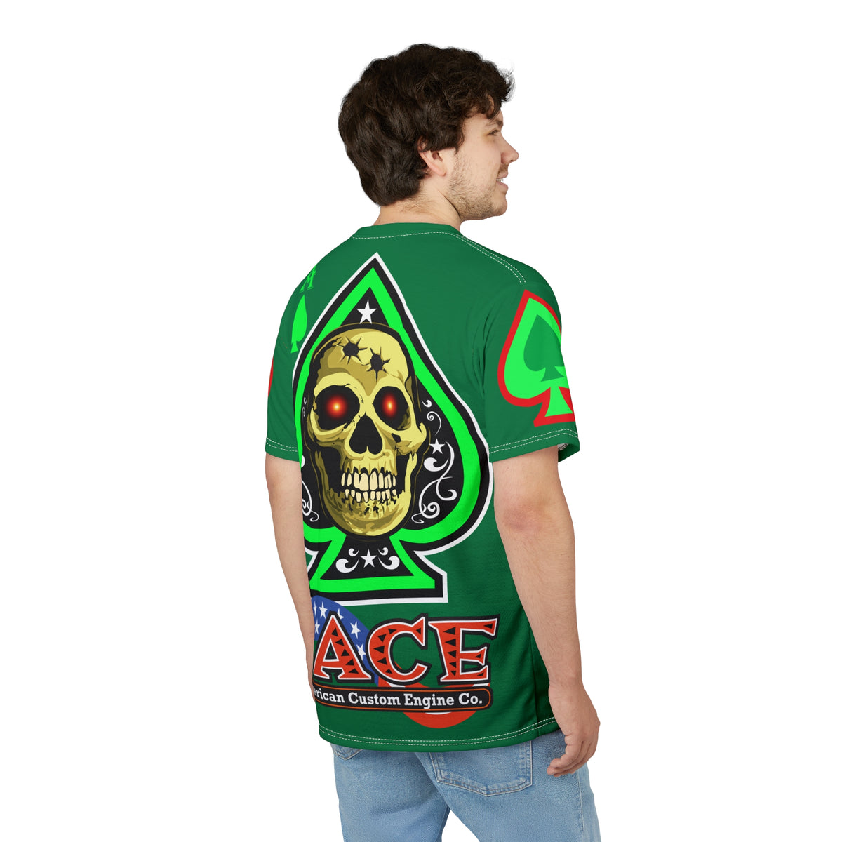 American Custom Engines ACE - Special Lumina Green  Ace of Spades Death Card High visibility Graphics