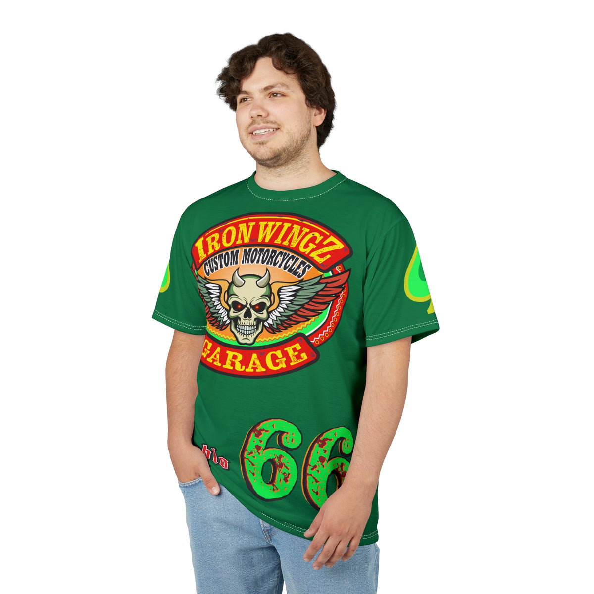 Iron Wingz Custom Motorcycle Unisex Super Tee - Bold Graphic Tee for Bikers