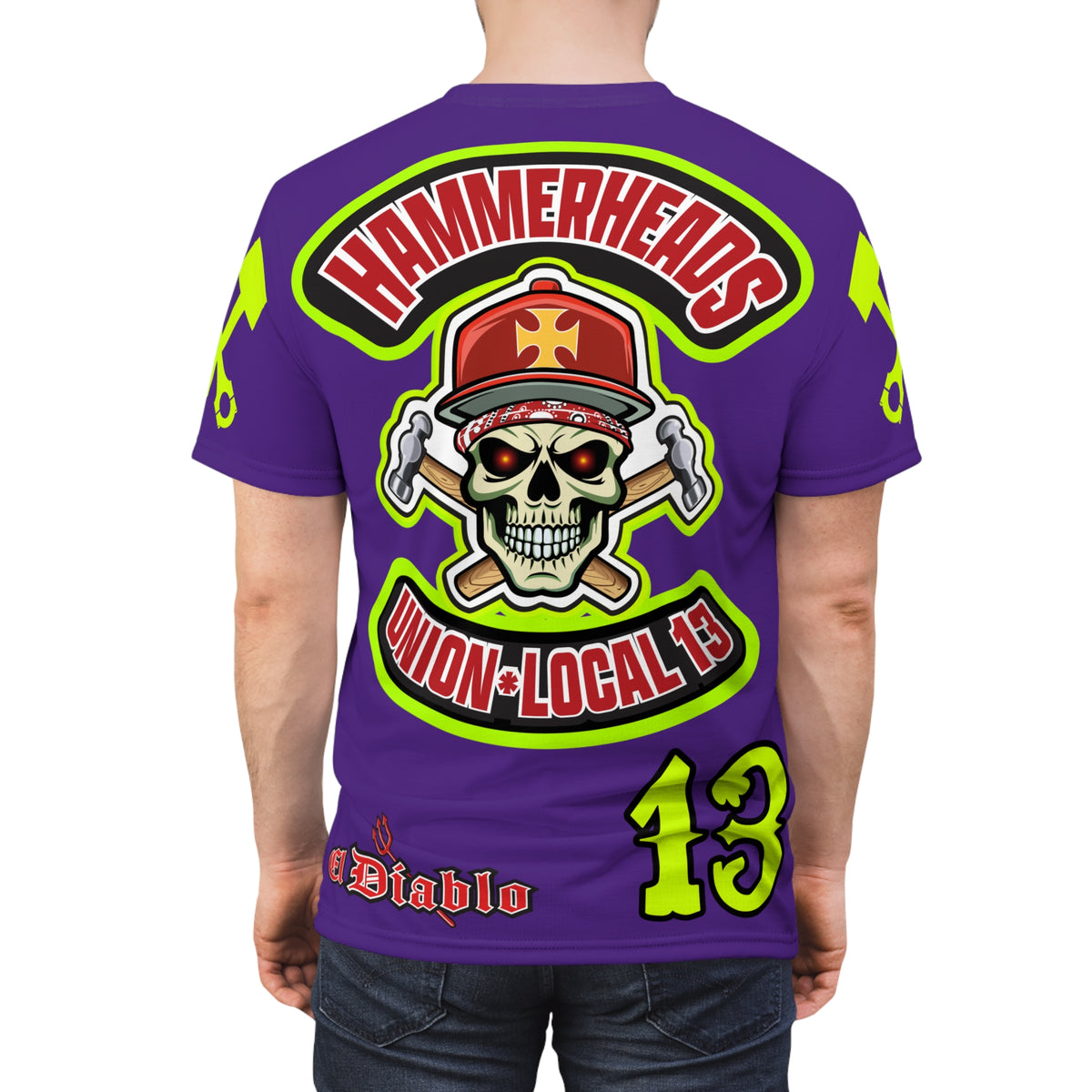 Hammerheads Union Local 13 -  SoCal 619 Special Edition - Custom HiViz Motorcycle Riding Tee Shirt _ Super Comfort and Fit