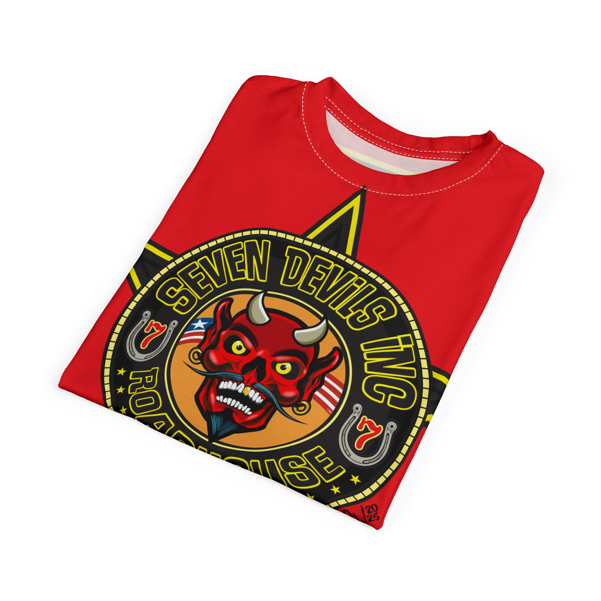 Seven Devils Inc. Roadhouse Bad in  Black Super Tee — Extreme Edgy Graphics - Bad Attitude Custom Biker Riding Gear