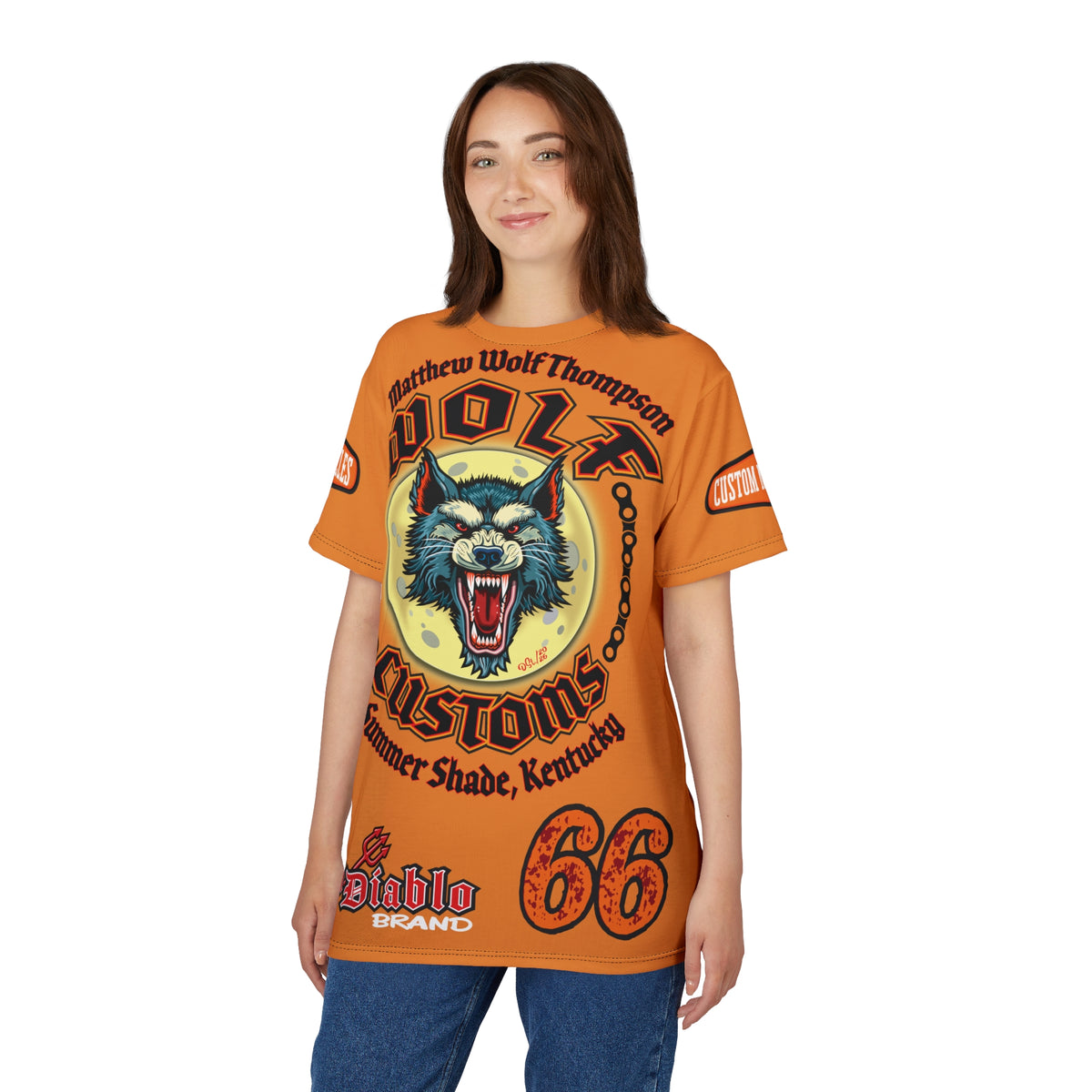 MWT Wolf Custom Motorcycles Super Tee — Viciously Cool High Performance Motorcycle Riding Shirt