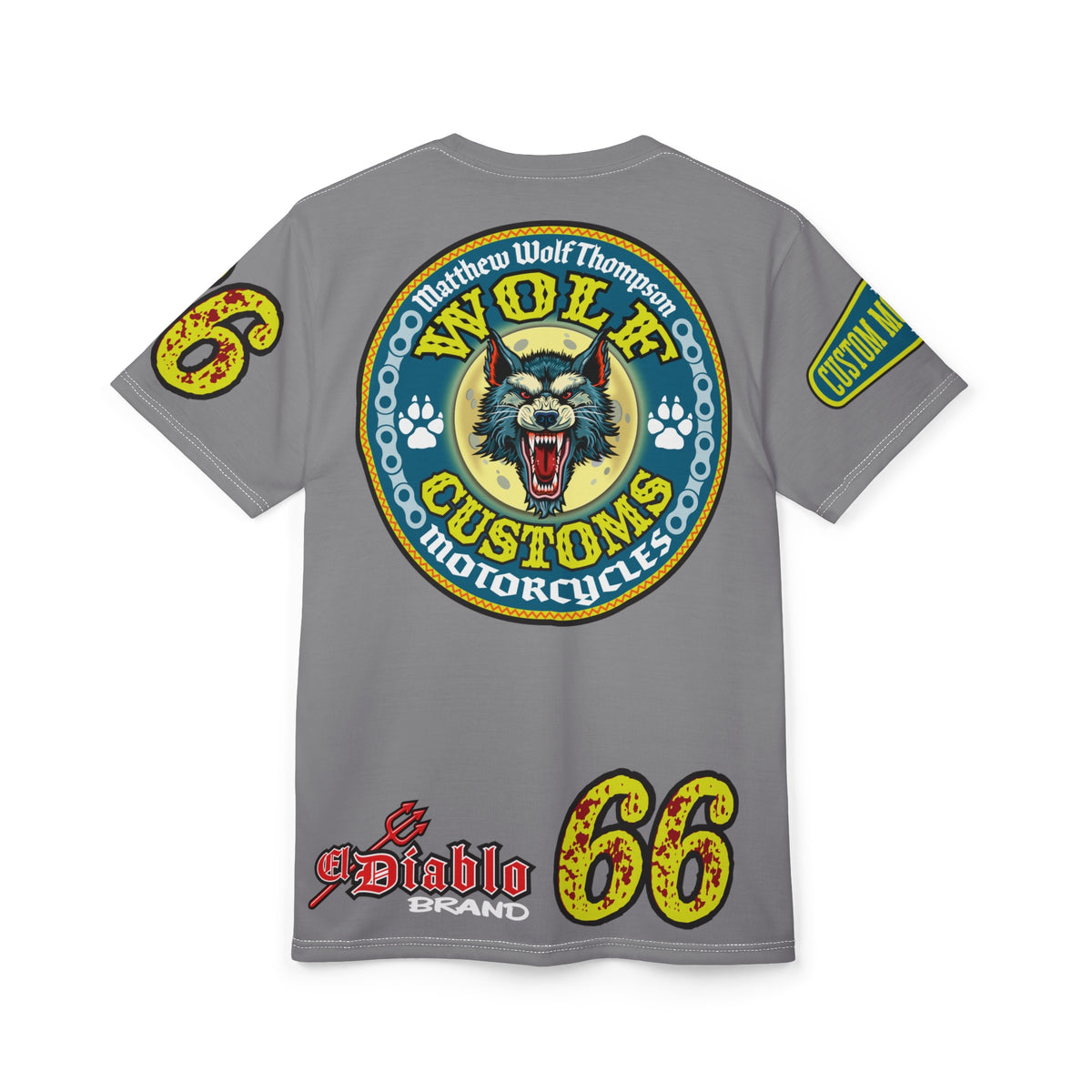MWT Wolf Customs '66 Graphic Super  Tee — Retro Motorcycle Club Shirt The Best Biker Riding Tee EVER !!!