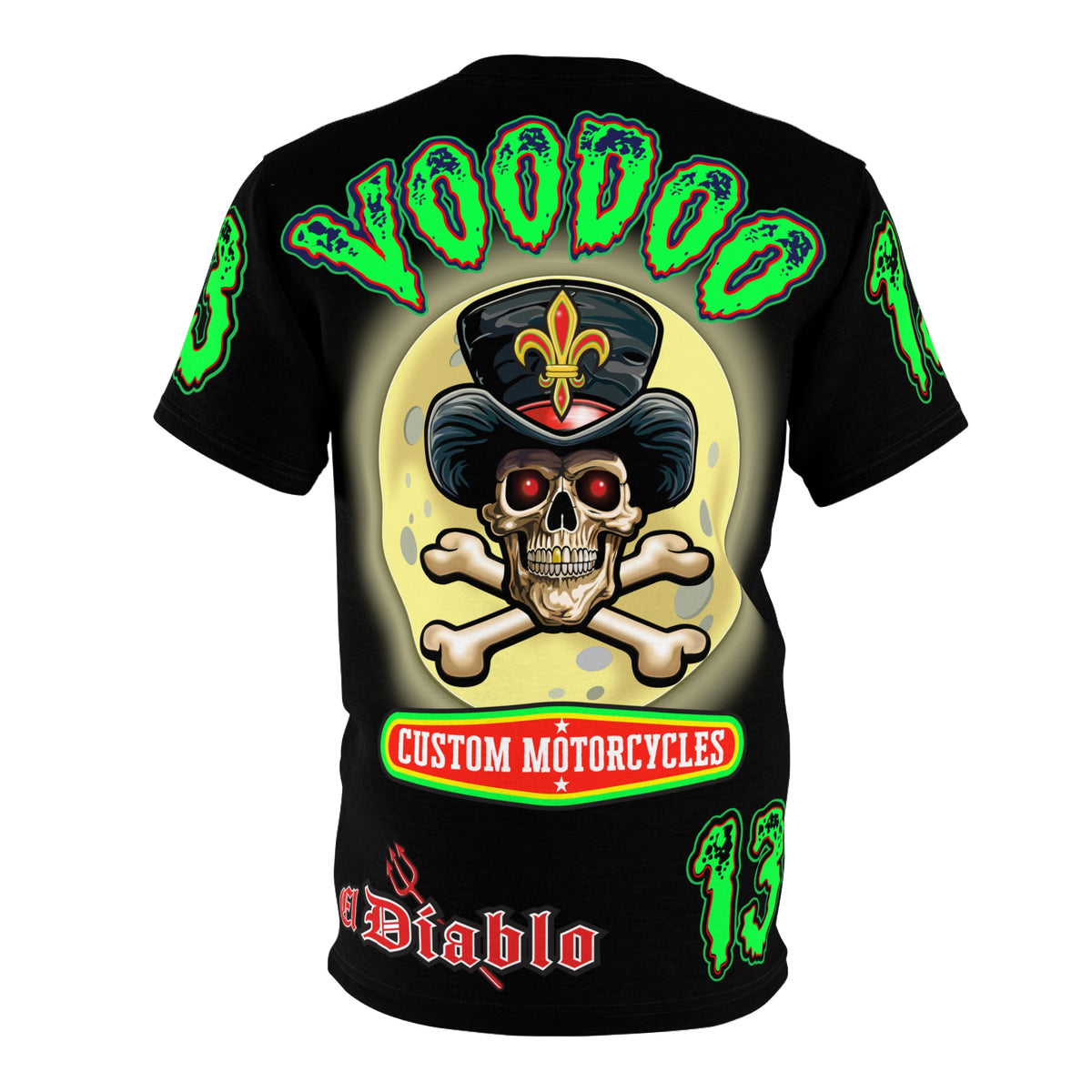 Voodoo Motorcycles HiViz Super Tee, Unique Graphic Tee, Custom HiViZ Apparel
