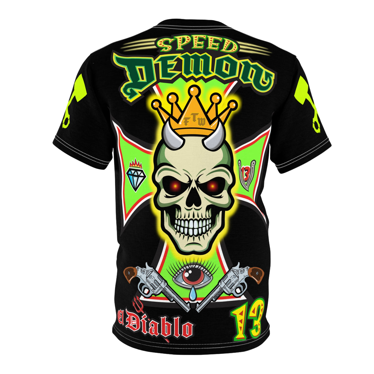 Speed Demon Hellfire HiViz Super Tee - THE Perfect Motorcycle Riding Tee - High Comfort & Perfect Fit Super Tee