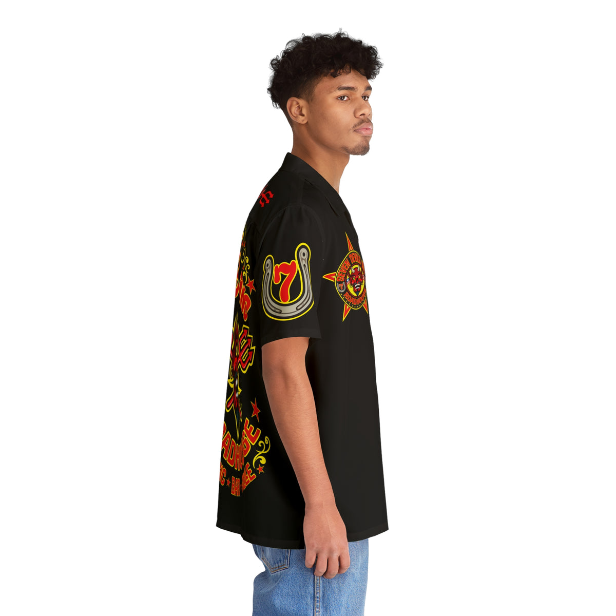 Big Bopper Men's Hawaiian Shirt - Loose, Comfortable Button Up Shirt for Easy Breezy Riding - Sizes to 5XL