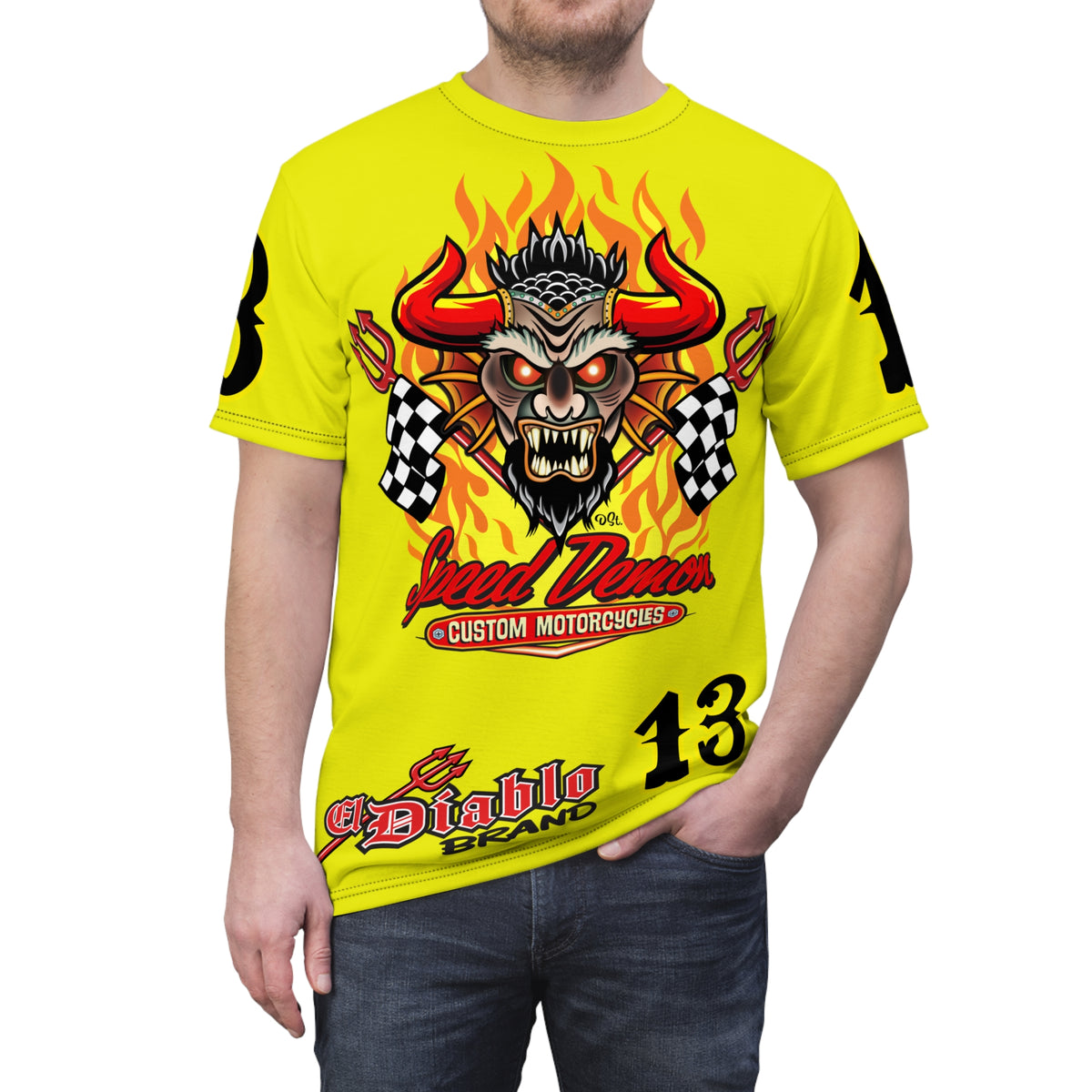 Demon Custom   Banana Rama HiViZ Super Tee — Extreme Edgy Graphics - Bad Attitude Custom Biker Riding Gear