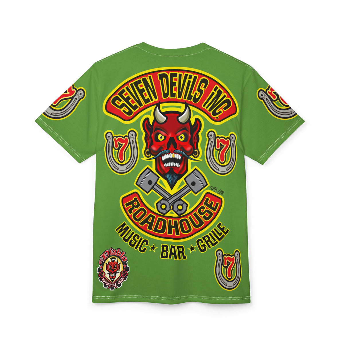 Seven Devils Inc. Roadhouse HiViz Graphic Super Tee - Motorcycle Custom Riding Tee
