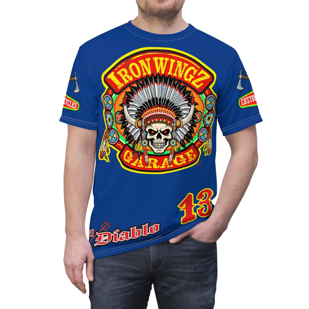 Iron Wingz Garage HiViZ Motorcycle Rider Super Tee