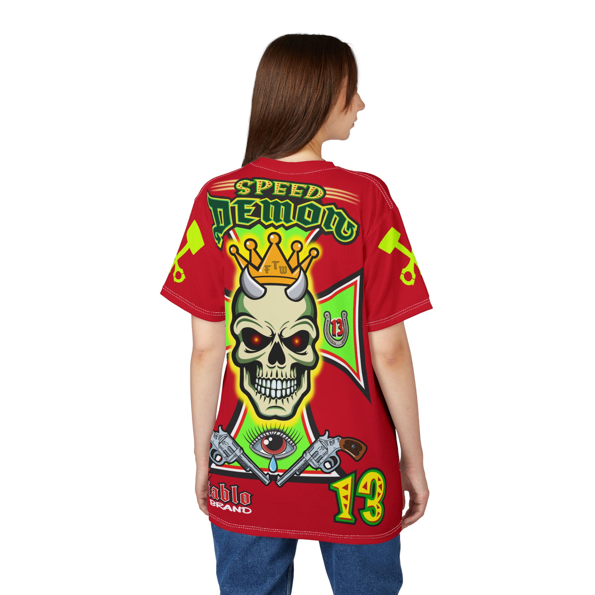 Speed Demon Hellfire HiViz Super Tee - THE Perfect Motorcycle Riding Tee - High Comfort & Perfect Fit Super Tee