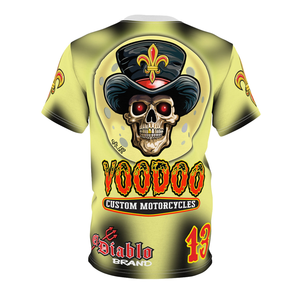 Voodoo Custom Motorcycles HIVIZ TYE DYE BLAST SUPER RIDING TEE - Look Cool, Ride Cool jn our Finest Biker Riding Tee