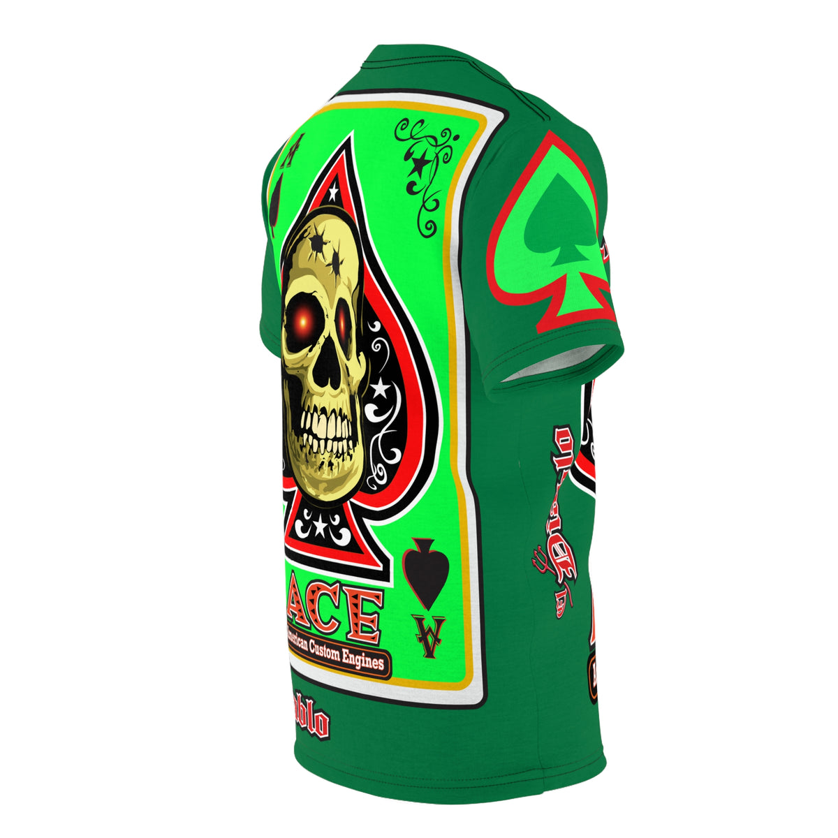 American Custom Engines ACE - Special Lumina Green  Ace of Spades Death Card High visibility Graphics