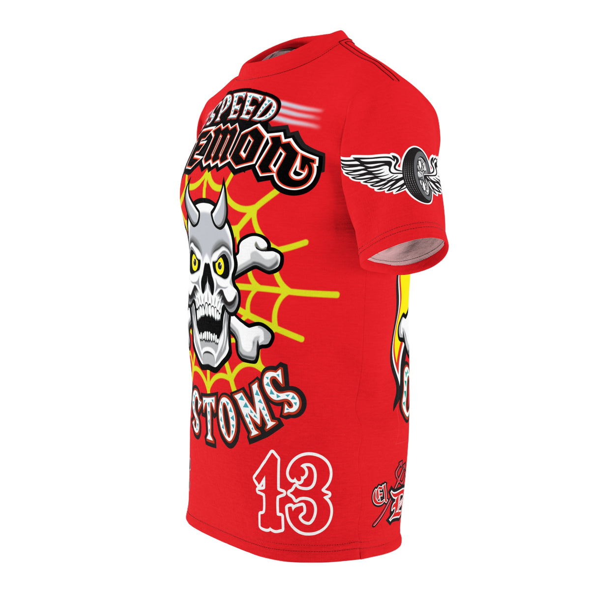 Speed Demon Customs Spectacular HiViz Super Tee - Devilishly Demented Bold Biker Design
