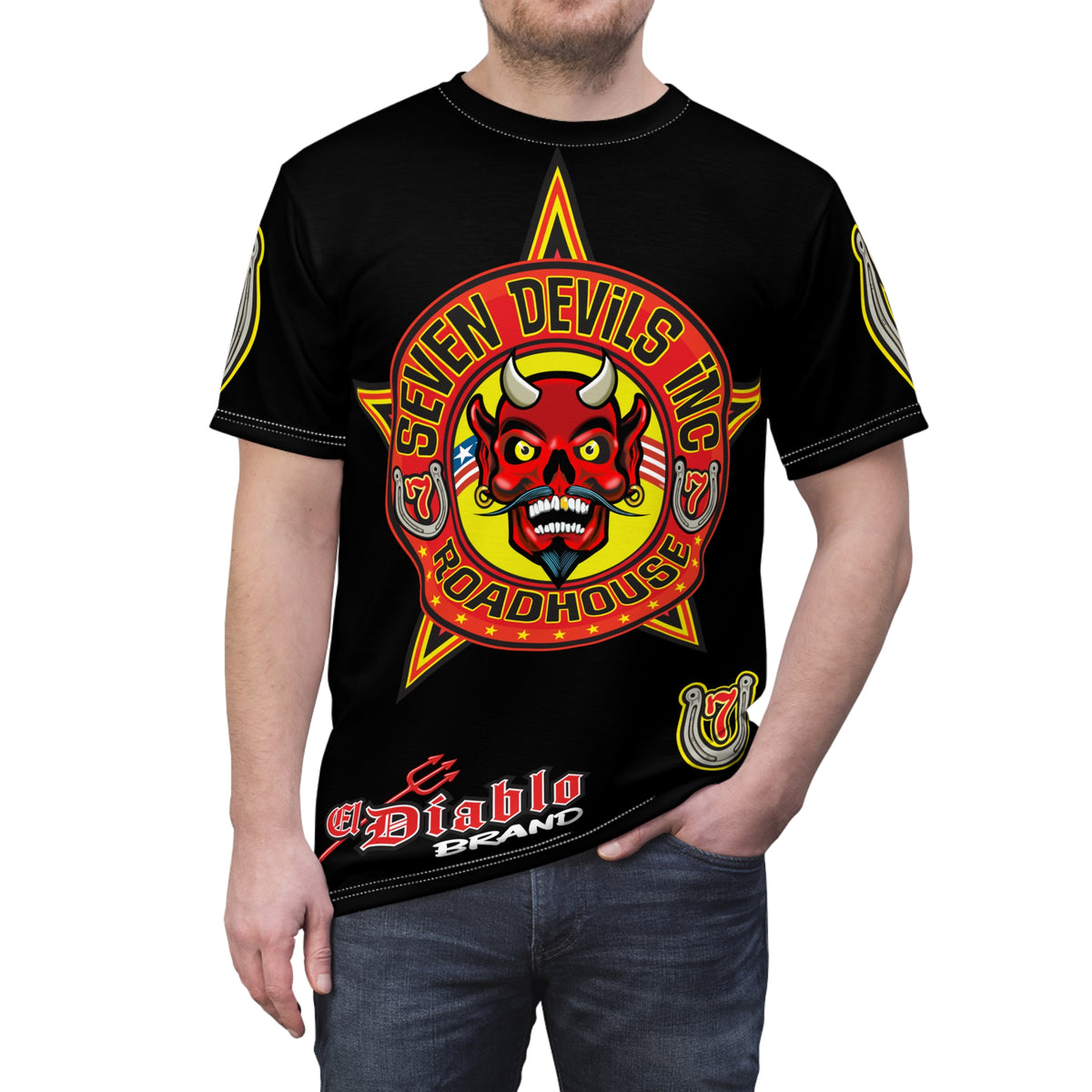 Seven Devils Inc. Roadhouse HiViz Graphic Tee - Motorcycle Custom Riding Super Tee