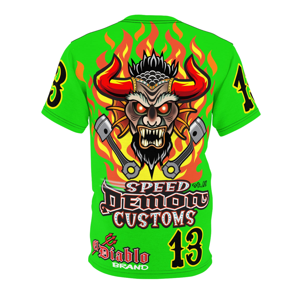Very Special Speed Demon Customs HiViZ Super Tee — Extreme Edgy Graphics - Bad Attitude Custom Biker Riding Gear