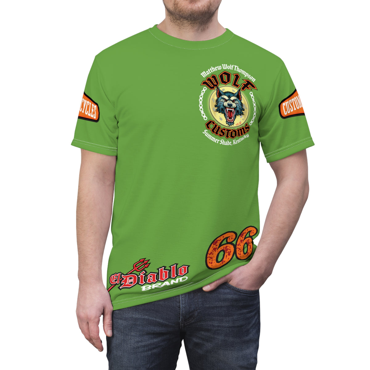 SRT MWT Wolf Custom Motorcycles Super Riding Tee - Viciously Cool High Performance Motorcycle Riding Shirt