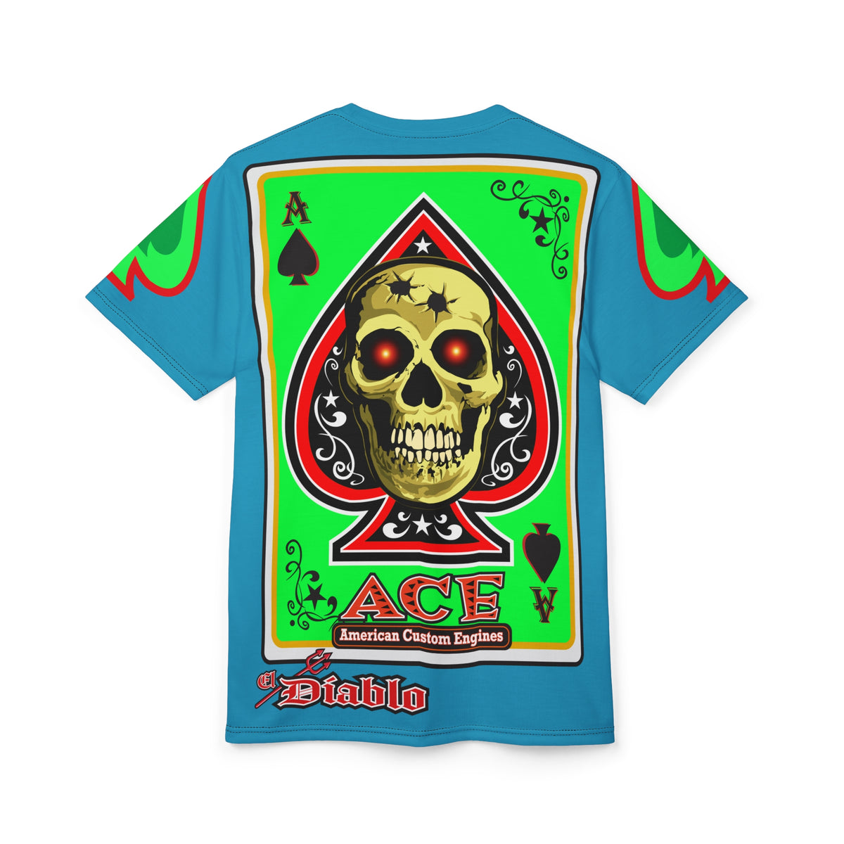 American Custom Engines ACE - Special Lumina Green  Ace of Spades Death Card High visibility Graphics