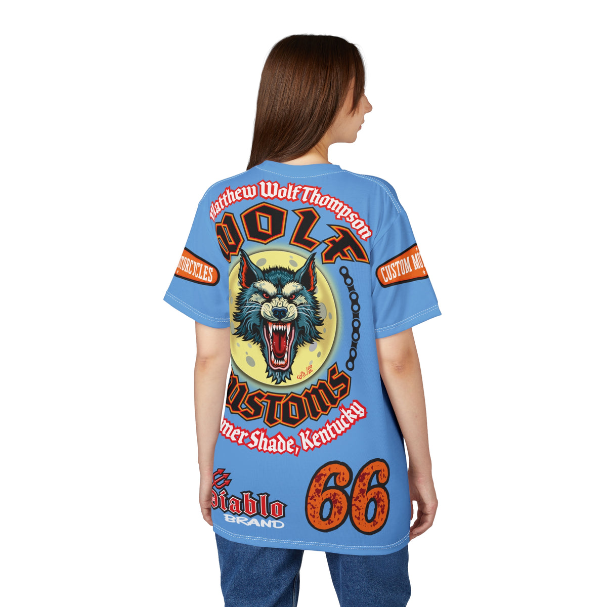 MWT Wolf Customs Motorcycle Super Tee — Viciously Cool High Performance Motorcycle Riding Shirt