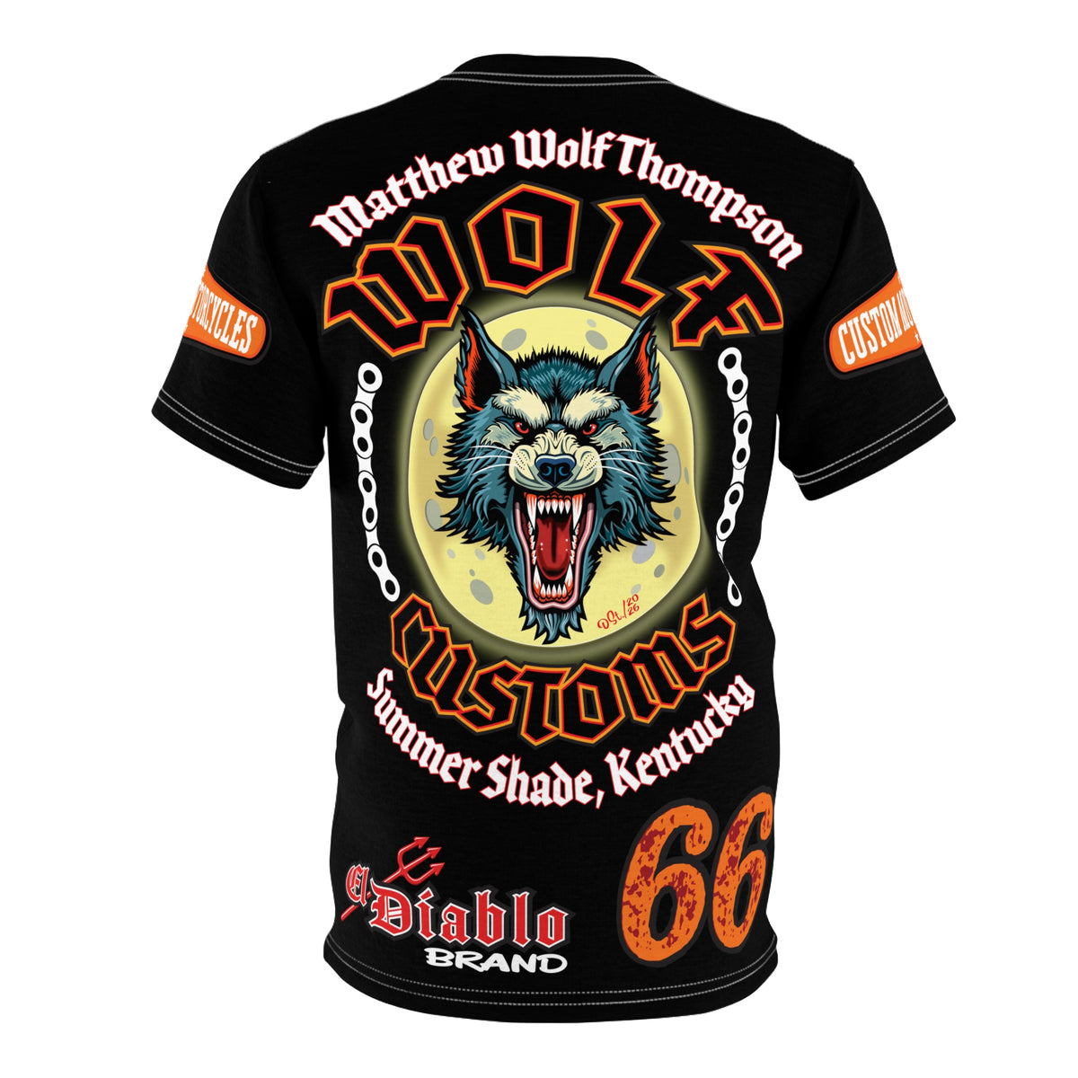 MWT Wolf Custom Motorcycles Super Tee — Viciously Cool High Performance Motorcycle Riding Shirt